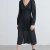 SHIRT CHIFFON MIDI DRESS