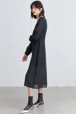 SHIRT CHIFFON MIDI DRESS
