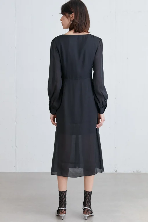 SHIRT CHIFFON MIDI DRESS