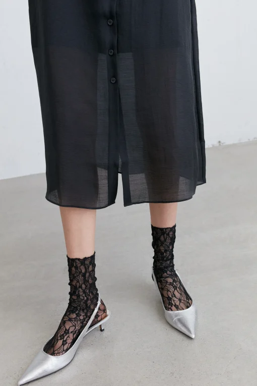 SHIRT CHIFFON MIDI DRESS