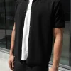 SHORT SLEEVE BUTTON UP SWEATER