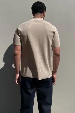 SHORT SLEEVE BUTTON UP SWEATER