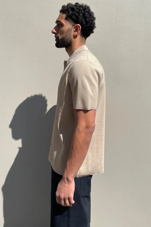 SHORT SLEEVE BUTTON UP SWEATER