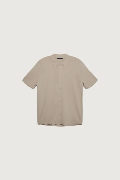SHORT SLEEVE BUTTON UP SWEATER