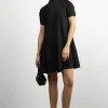 SHORT SLEEVE MOCKNECK MINI DRESS