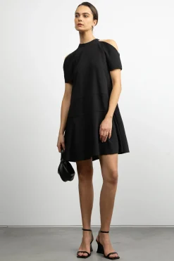 SHORT SLEEVE MOCKNECK MINI DRESS