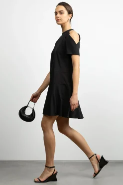 SHORT SLEEVE MOCKNECK MINI DRESS