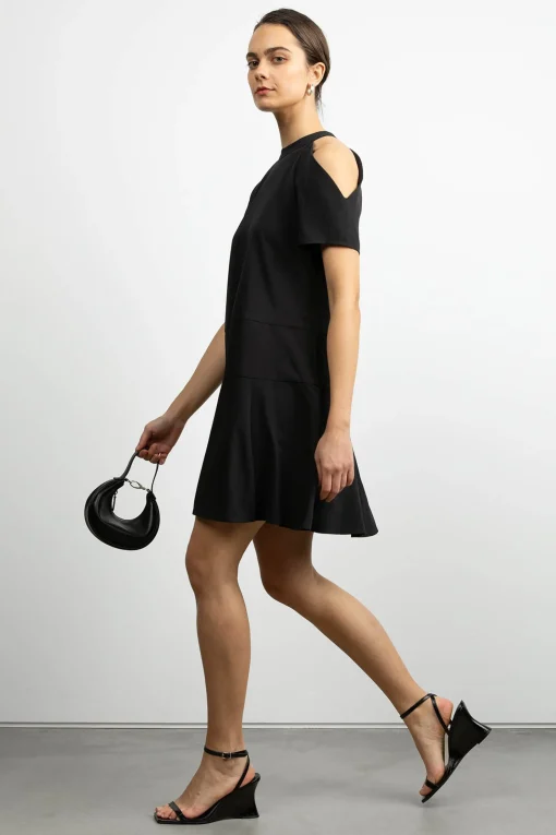 SHORT SLEEVE MOCKNECK MINI DRESS