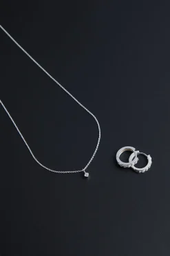 925 SILVER - 16K GOLD EARRING AND NECKLACE GIFT SET