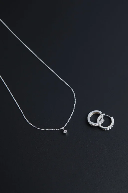 925 SILVER - 16K GOLD EARRING AND NECKLACE GIFT SET