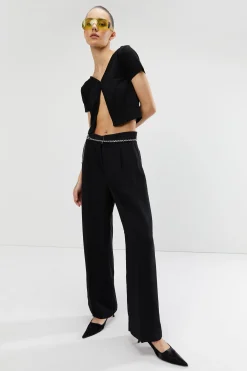 SINGLE PLEAT WIDE LEG PANT