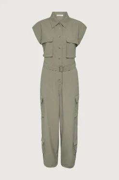 SLEEVELESS CARGO JUMPSUIT