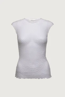 SLEEVELESS DOTTED MESH TOP