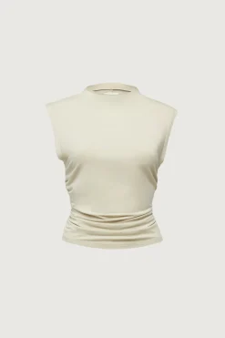 SLEEVELESS MOCKNECK TOP