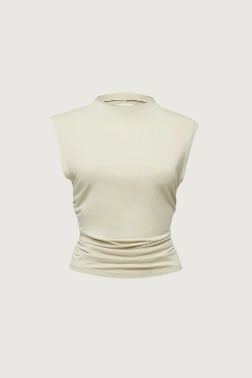 SLEEVELESS MOCKNECK TOP