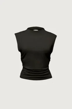 SLEEVELESS MOCKNECK TOP
