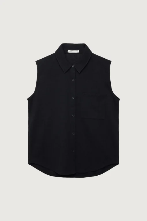 SLEEVELESS OVERSIZED KNIT SHIRT