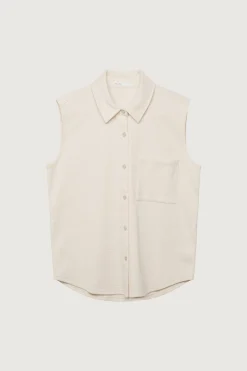SLEEVELESS OVERSIZED KNIT SHIRT