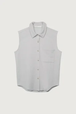 SLEEVELESS OVERSIZED KNIT SHIRT