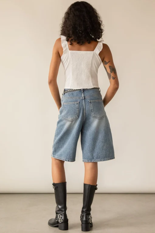SMOCKED TOP WITH RUFFLE STRAPS