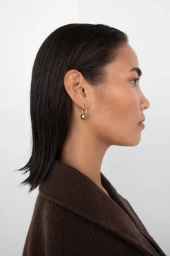 SPHERE AND HOOP EARRING