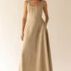 SQUARE NECK MAXI DRESS