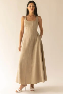 SQUARE NECK MAXI DRESS