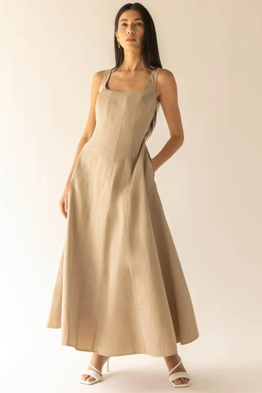 SQUARE NECK MAXI DRESS
