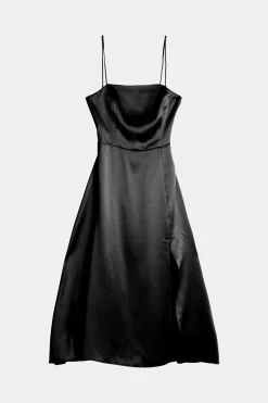 SQUARE NECK OPEN BACK DRESS
