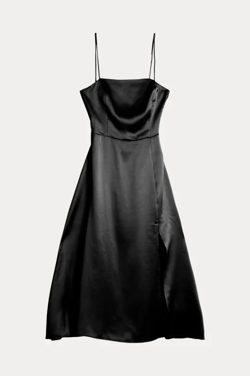 SQUARE NECK OPEN BACK DRESS
