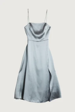 SQUARE NECK OPEN BACK DRESS