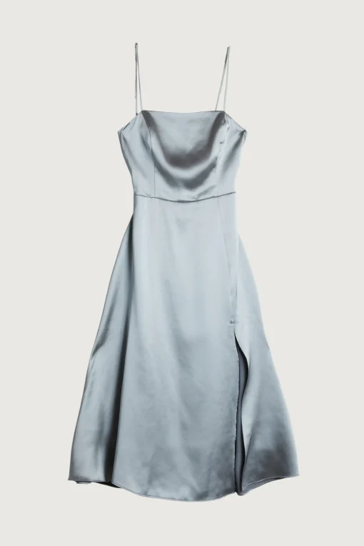 SQUARE NECK OPEN BACK DRESS