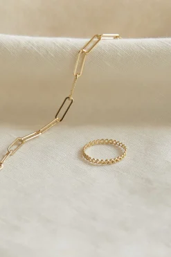STERLING SILVER HEART CHAIN RING
