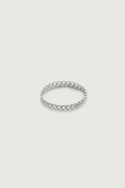 STERLING SILVER HEART CHAIN RING