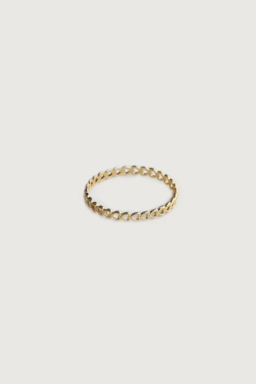STERLING SILVER HEART CHAIN RING
