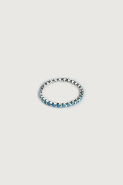 STERLING SILVER RING WITH STONE DETAIL