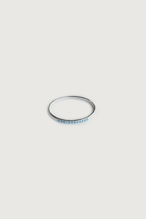 STERLING SILVER RING WITH TINY STONES