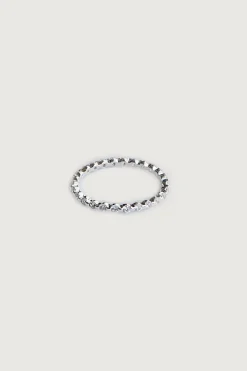 STERLING SILVER RING WITH STONE DETAIL