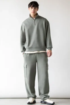 STRAIGHT LEG CARGO SWEATPANTS
