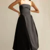 STRAPLESS BUBBLE HEM DRESS
