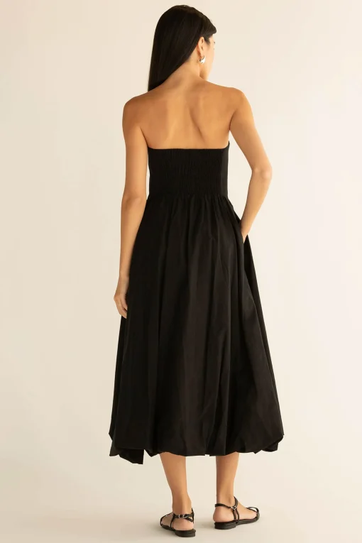 STRAPLESS BUBBLE HEM DRESS