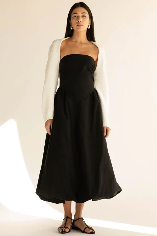 STRAPLESS BUBBLE HEM DRESS