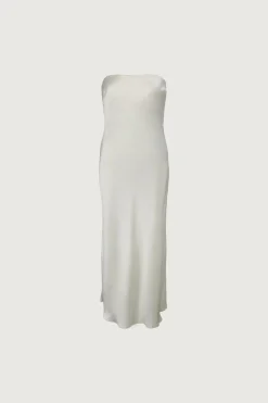 STRAPLESS SATIN DRESS