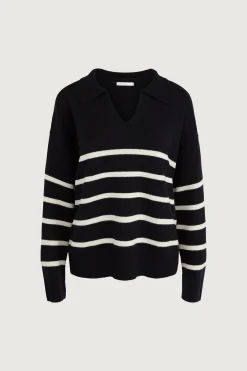 STRIPED COLLARED SWEATER