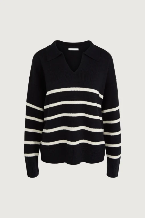 STRIPED COLLARED SWEATER