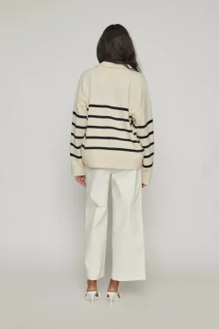 STRIPED COLLARED SWEATER