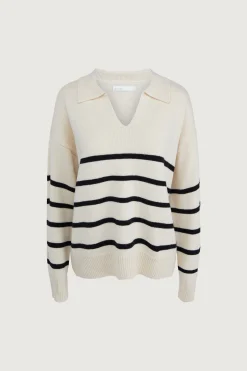 STRIPED COLLARED SWEATER