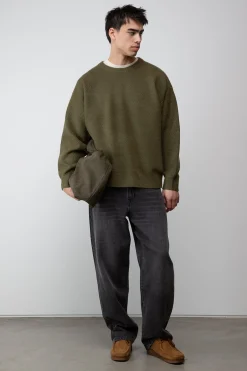 TEXTURED CREWNECK SWEATER