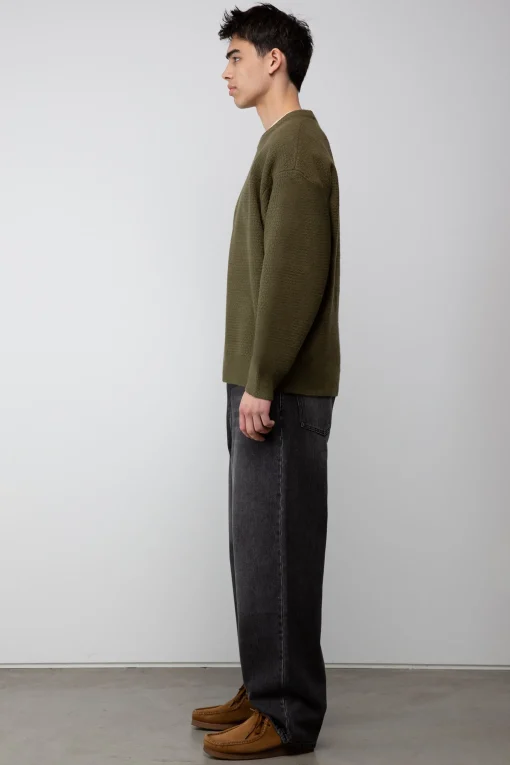 TEXTURED CREWNECK SWEATER