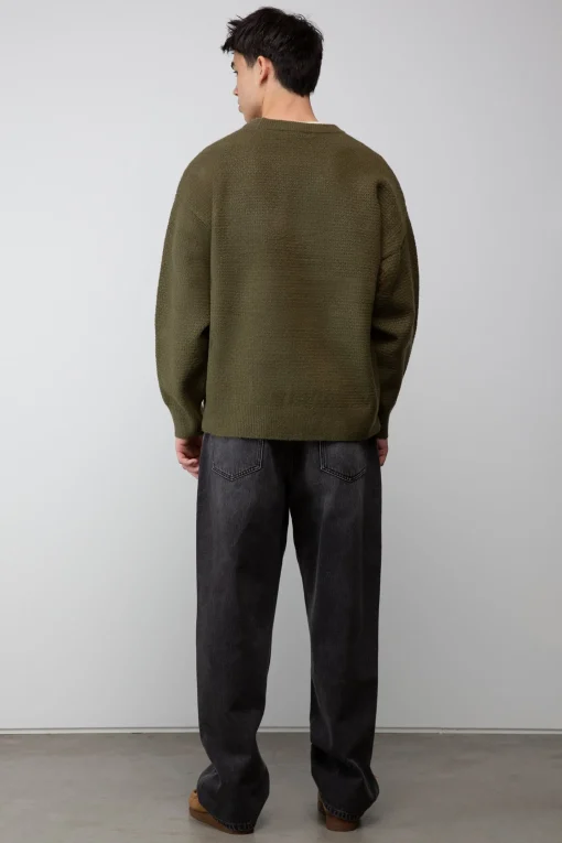 TEXTURED CREWNECK SWEATER